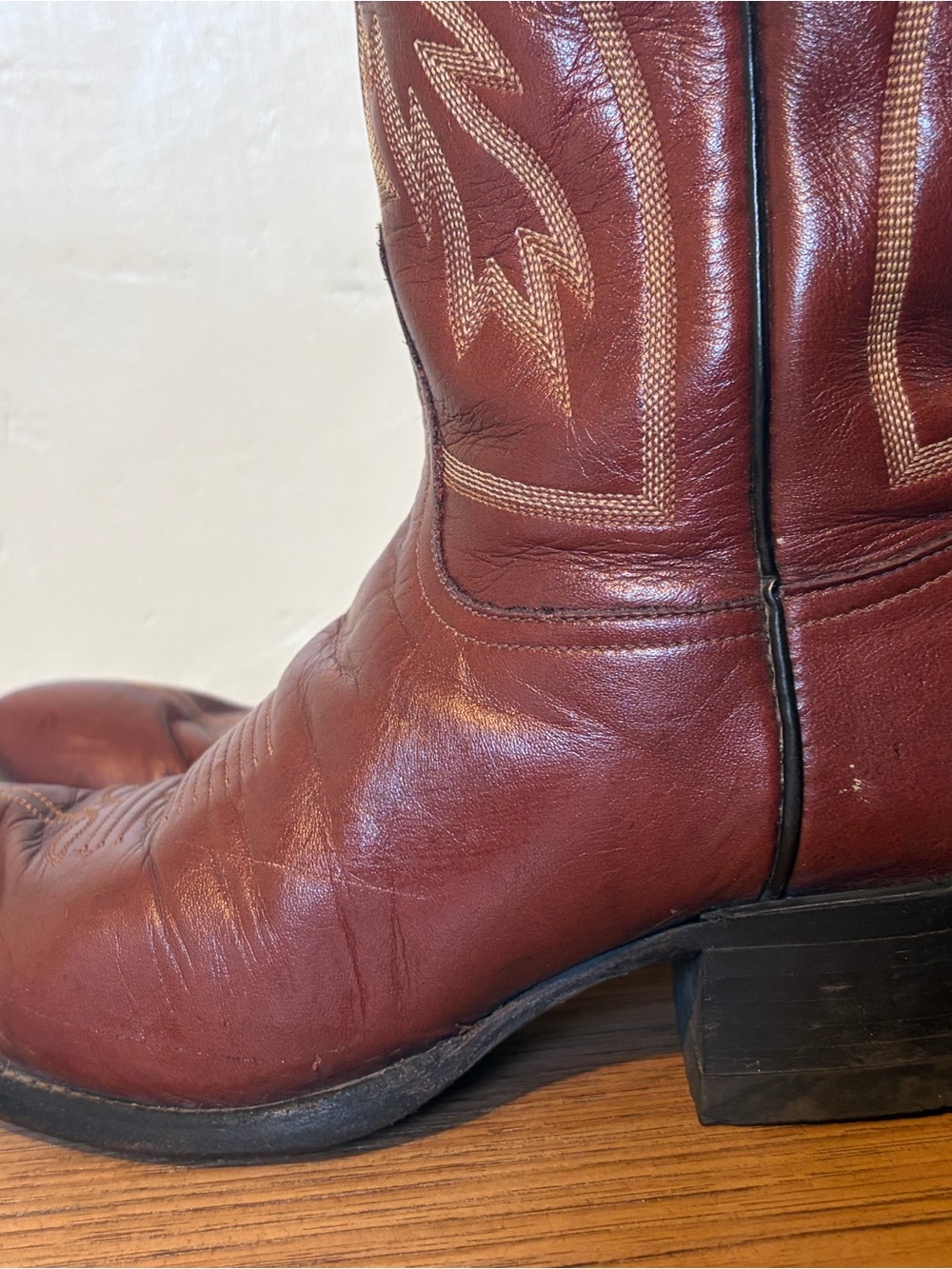 Vtg Tony Lama brown boots western 8.5 men’s red brown cognac color - Picture 6 of 9